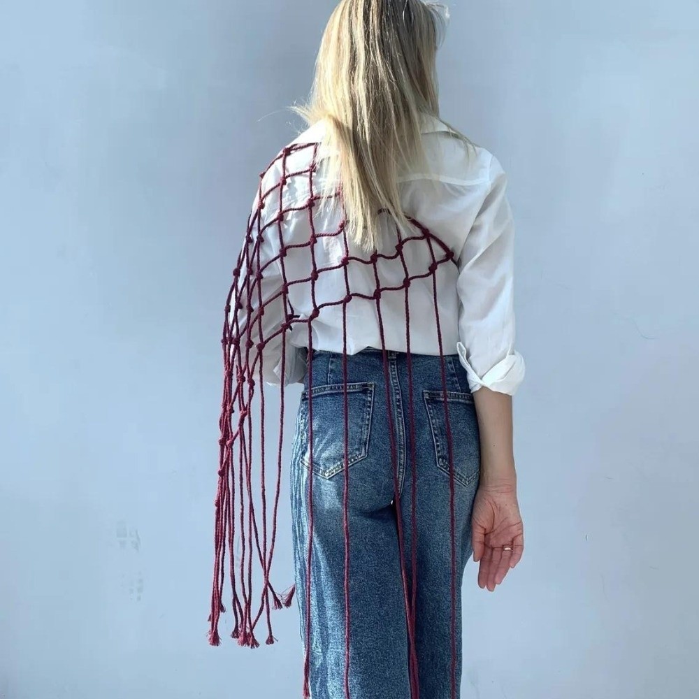 Bohemian Netted Fringe Scarf S - Ethnic Fashion Design recension och pris